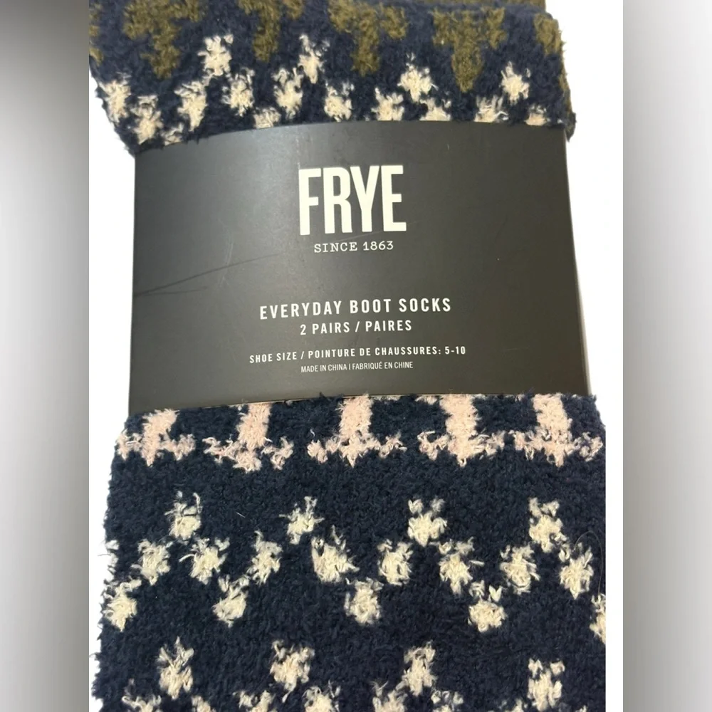 FRYE Navy & Olive Everyday Boot Socks - 2 Pack NWT